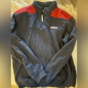 Vineyard Vines Navy and Red Half-Zip Jacket men’s medium